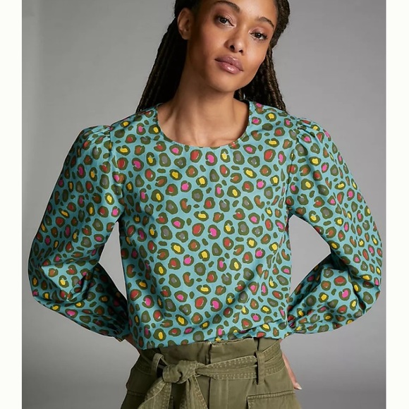 FARM Rio Tops - Anthropologie Farm Rio PuffSleeved Blouse XL
